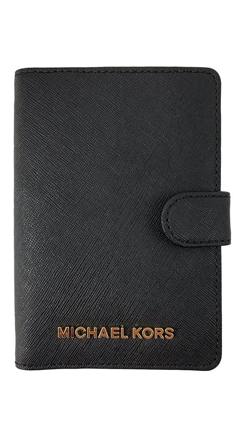 vintage michael kors brown leather wallet with passport sleeve